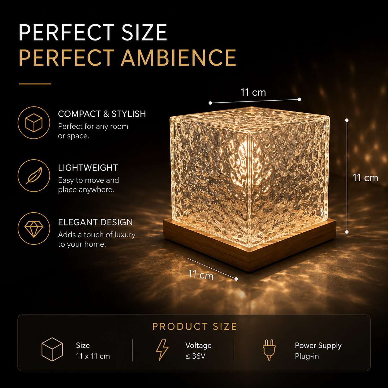 16 Colors LED RelaxGlow Crystal Lightt USB Rotating Projection Crystal Table Lamp RGB Dimmable Home Decoration