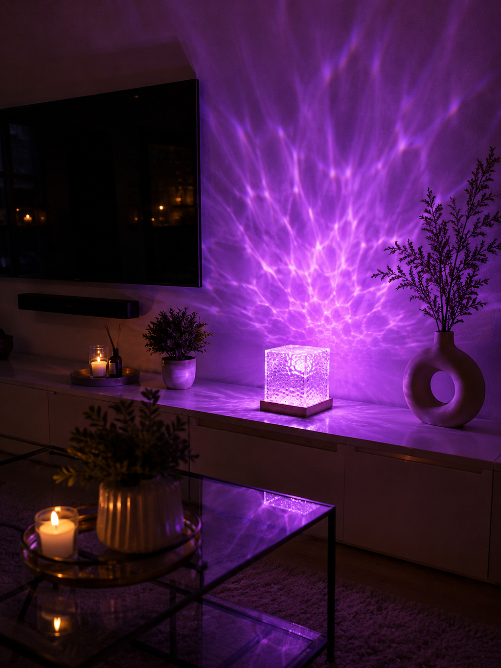 16 Colors LED RelaxGlow Crystal Lightt USB Rotating Projection Crystal Table Lamp RGB Dimmable Home Decoration