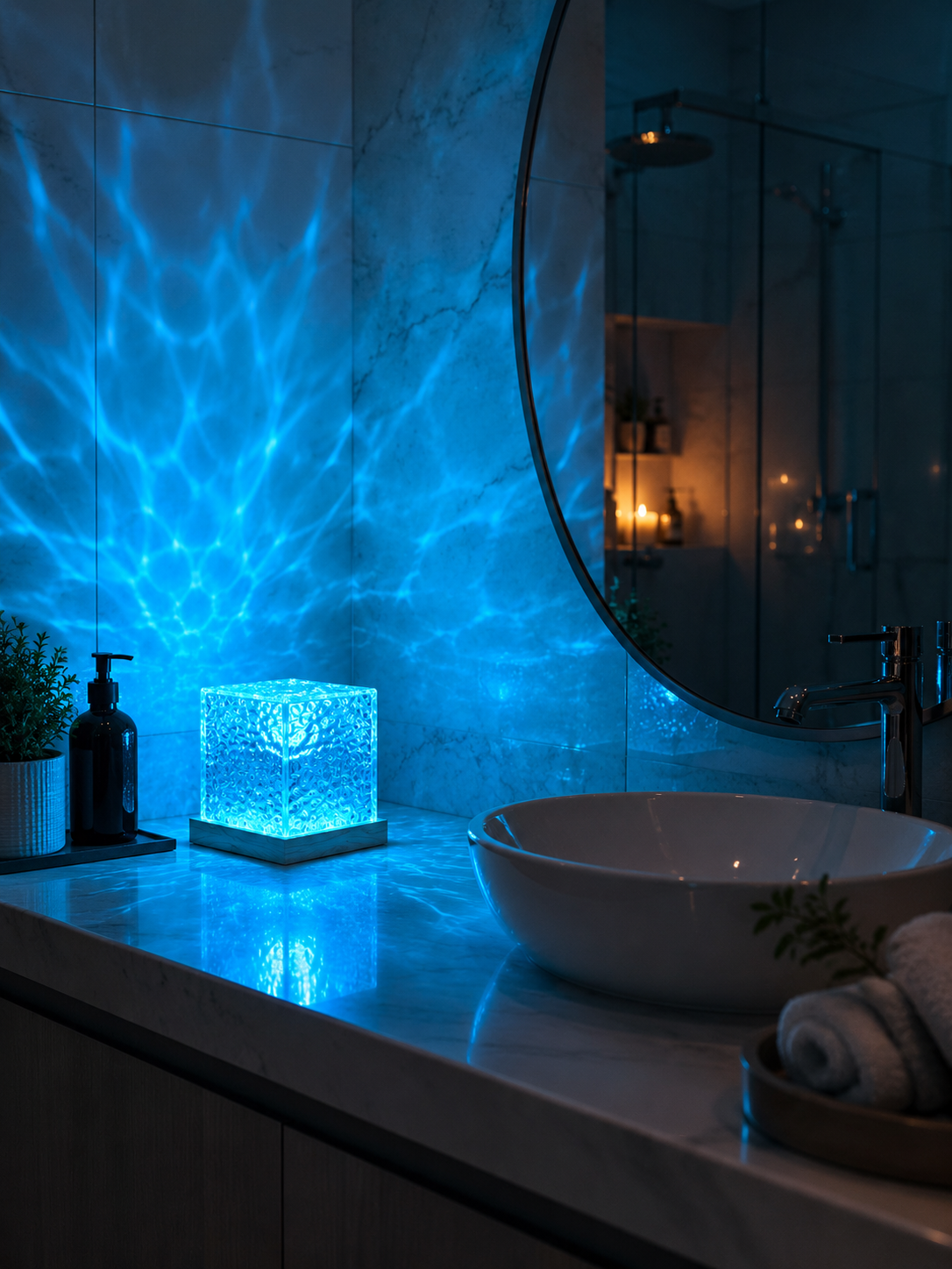 16 Colors LED RelaxGlow Crystal Lightt USB Rotating Projection Crystal Table Lamp RGB Dimmable Home Decoration