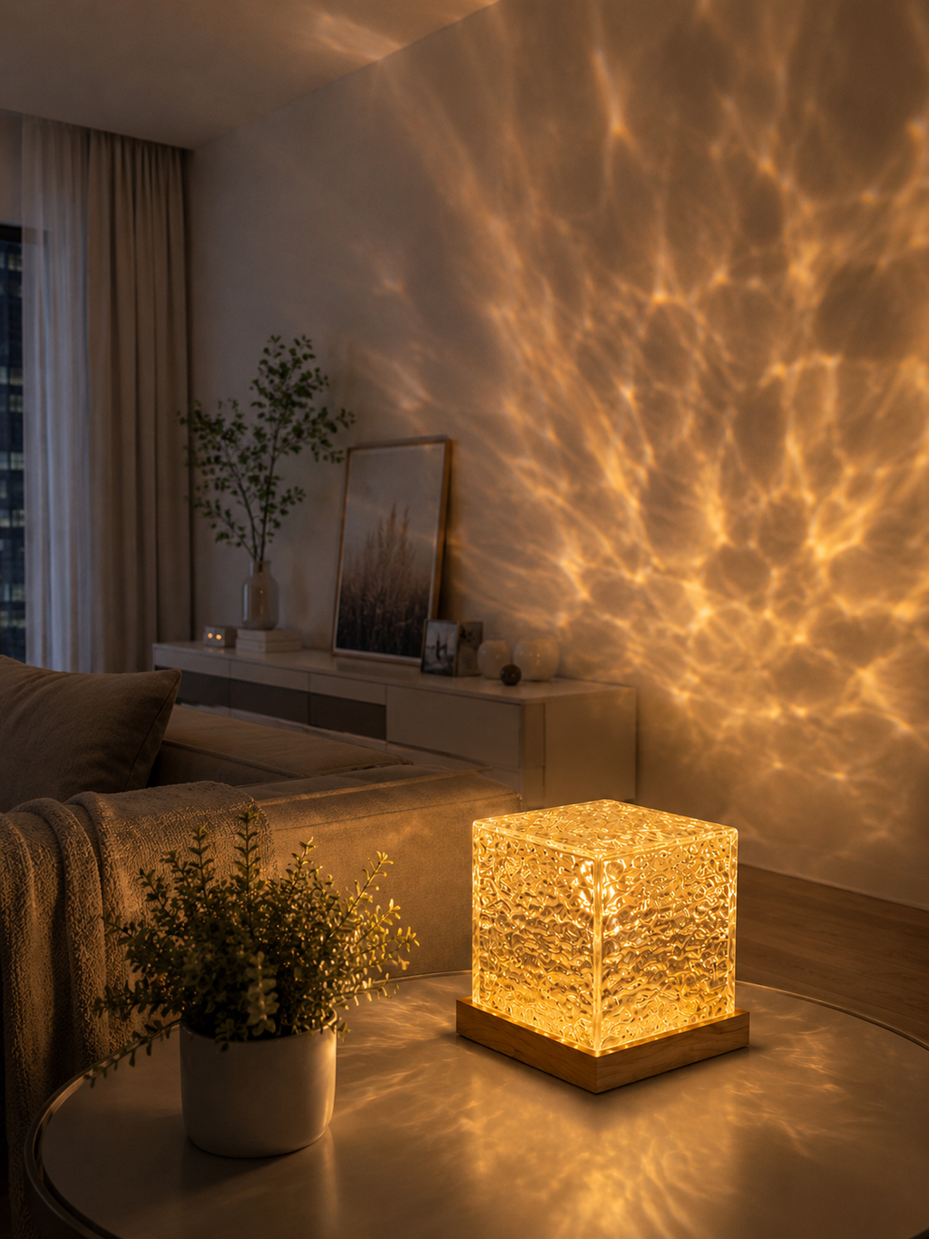 16 Colors LED RelaxGlow Crystal Lightt USB Rotating Projection Crystal Table Lamp RGB Dimmable Home Decoration